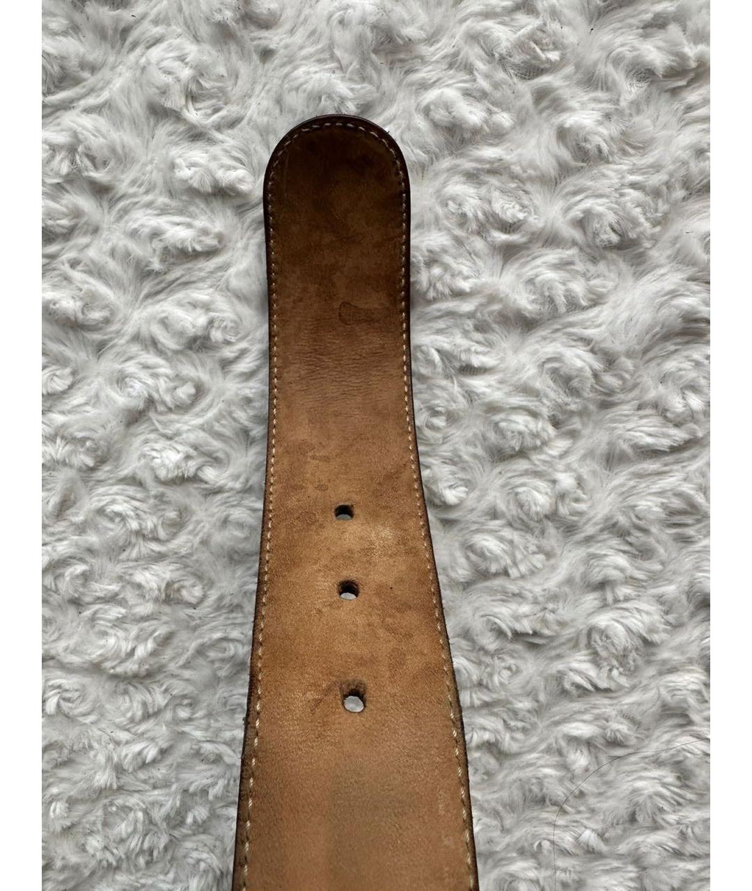 GUCCI Серебрянный кожаный ремень, фото 4