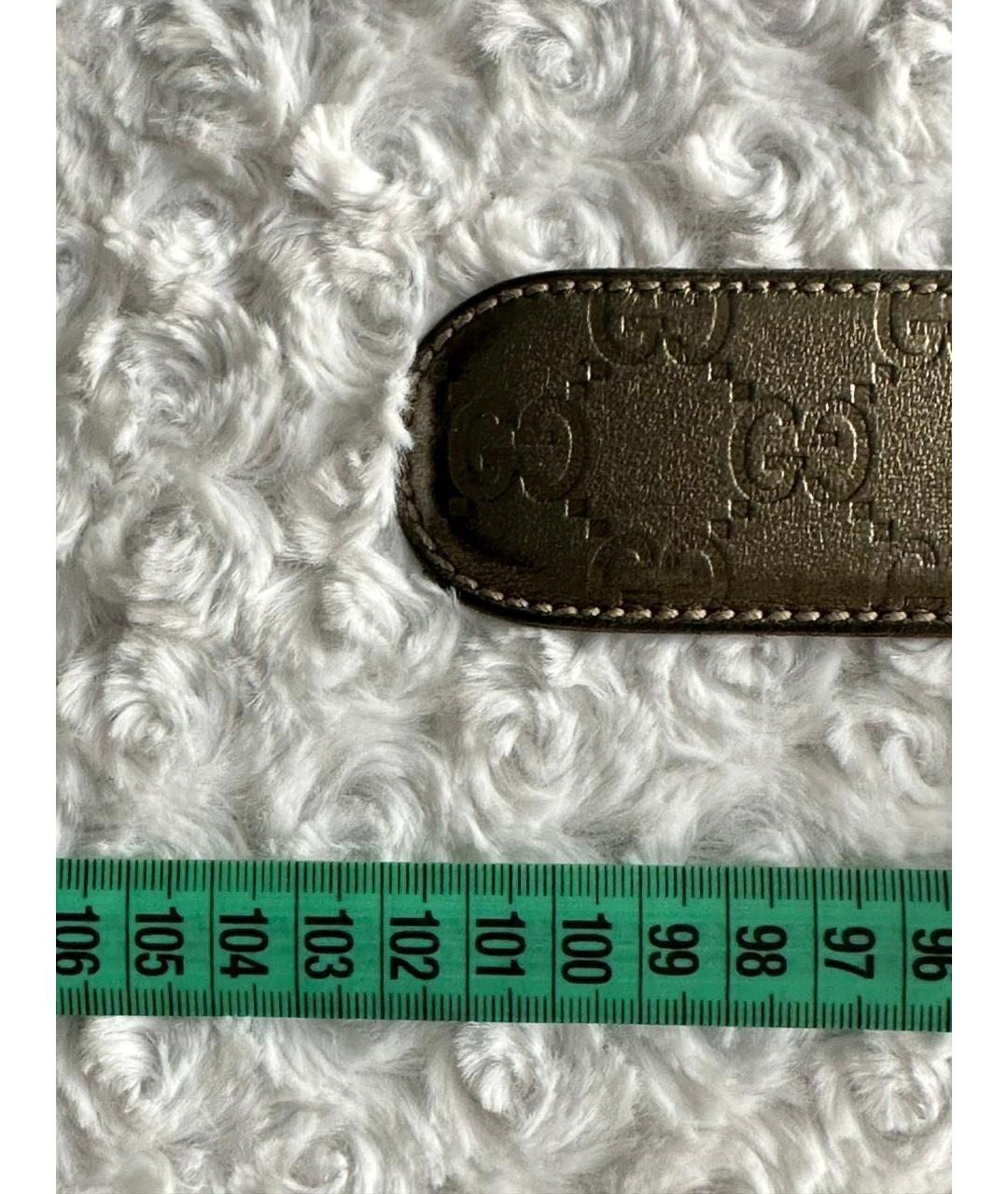 GUCCI Серебрянный кожаный ремень, фото 8