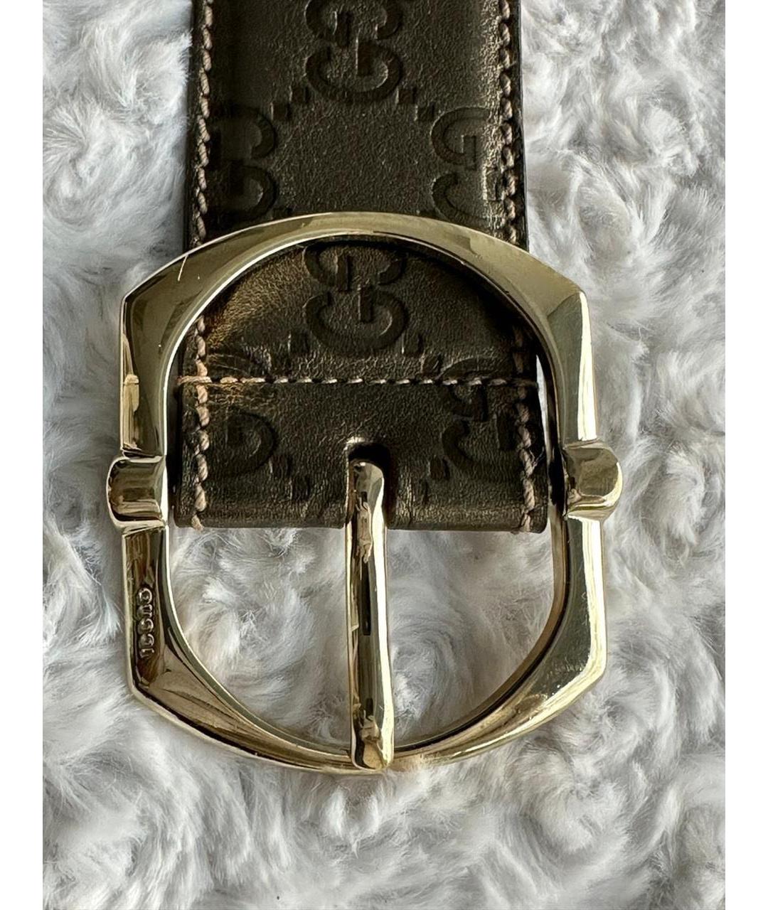 GUCCI Серебрянный кожаный ремень, фото 3