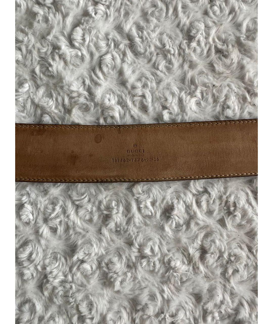 GUCCI Серебрянный кожаный ремень, фото 5