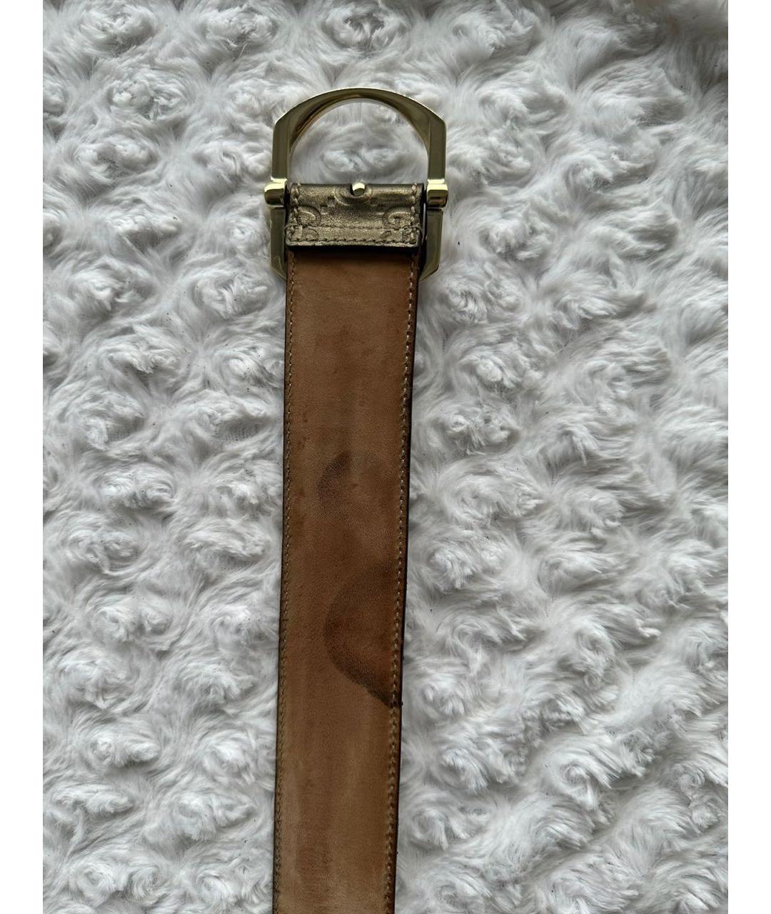 GUCCI Серебрянный кожаный ремень, фото 7