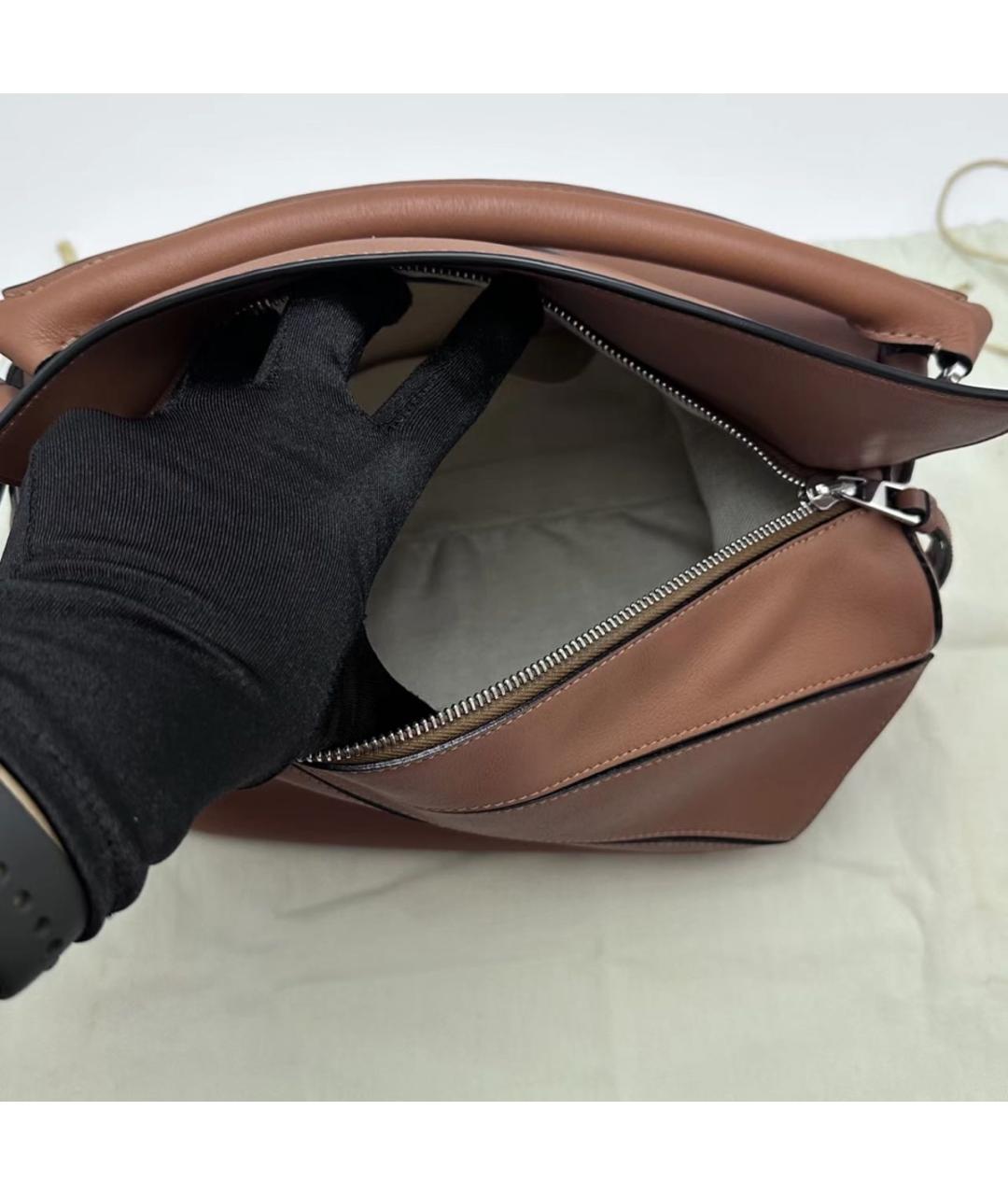 LOEWE Коричневая кожаная сумка тоут, фото 6