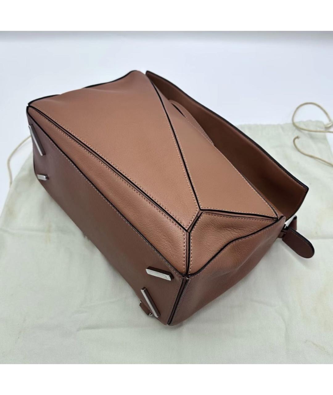 LOEWE Коричневая кожаная сумка тоут, фото 4
