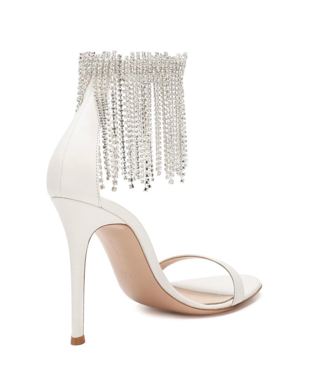 GIANVITO ROSSI Белые кожаные босоножки, фото 2