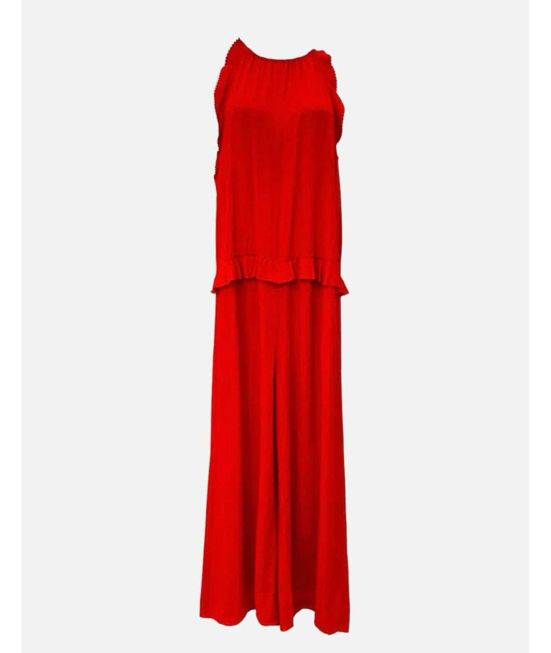 RED VALENTINO Красный шелковый комбинезон, фото 4