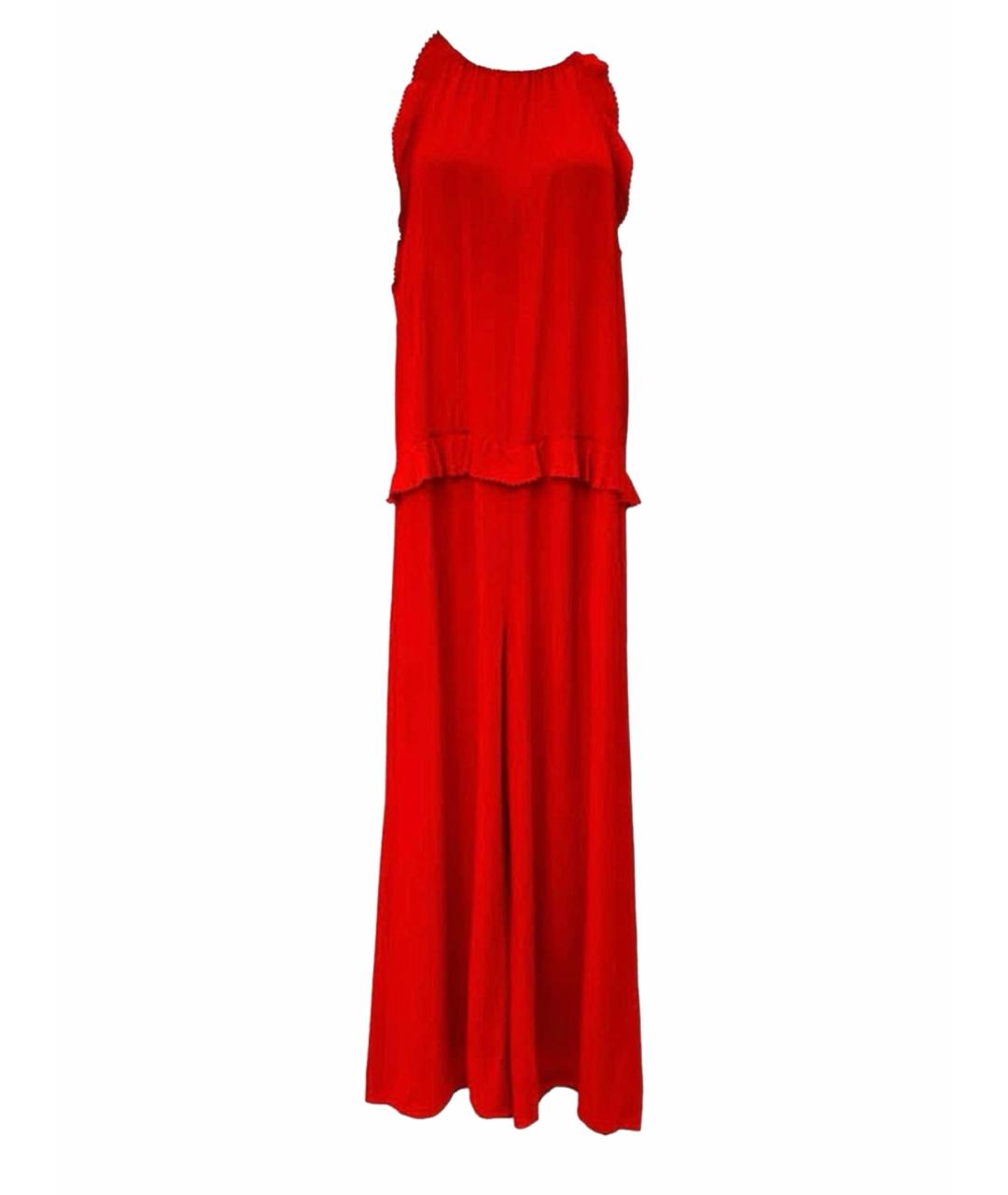 RED VALENTINO Красный шелковый комбинезон, фото 1