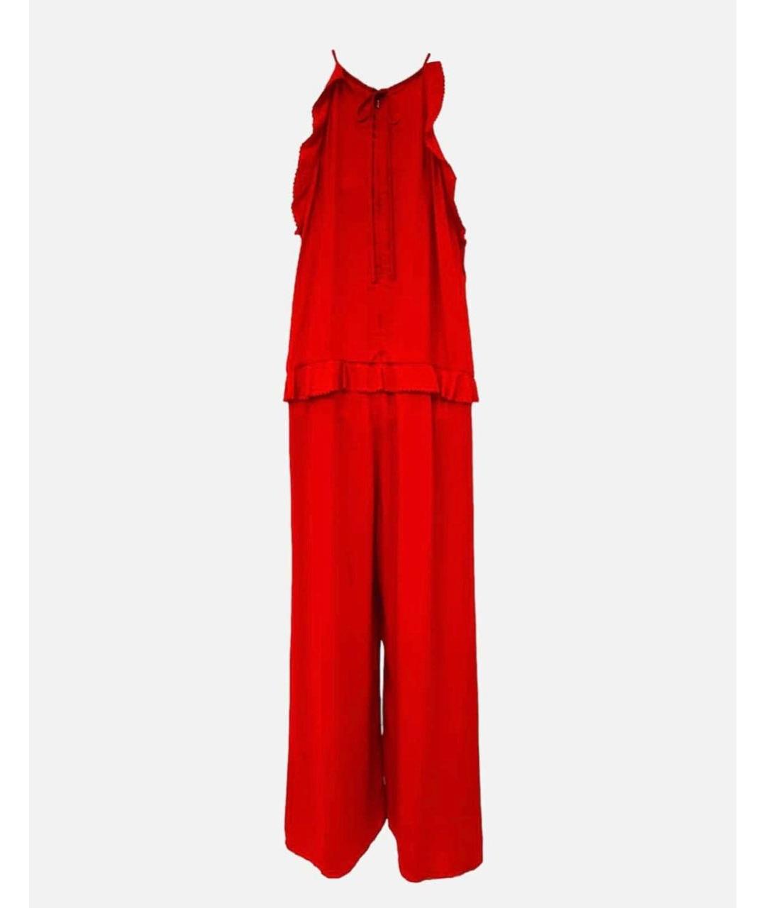 RED VALENTINO Красный шелковый комбинезон, фото 2