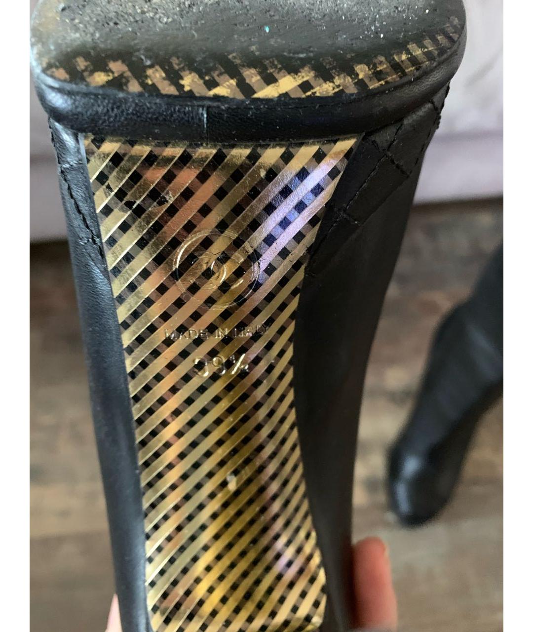 CHANEL Черные кожаные сапоги, фото 8