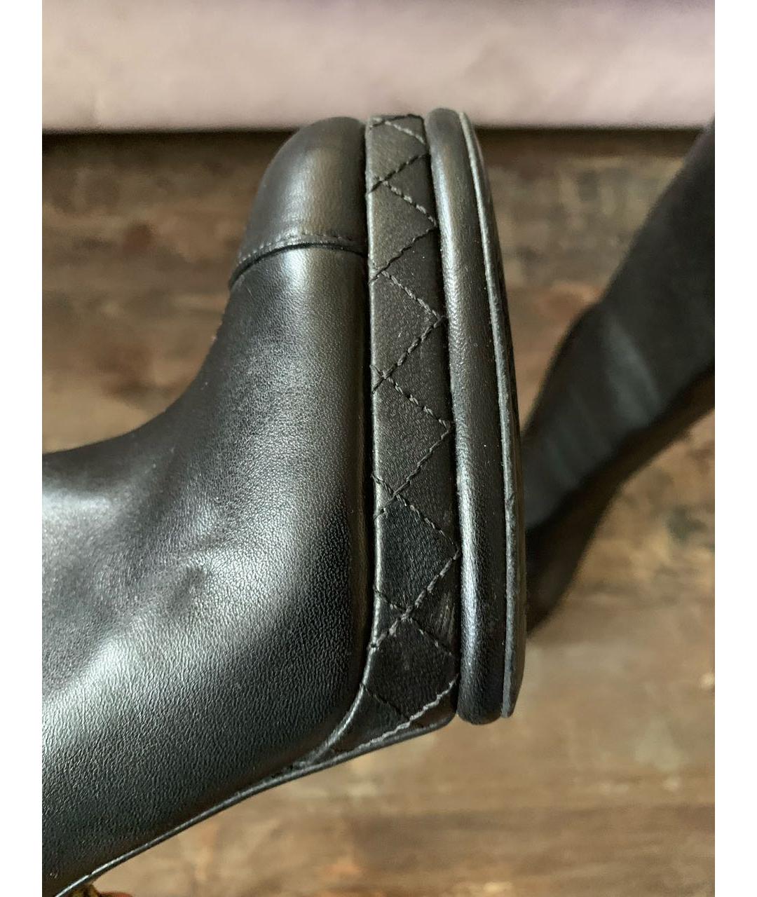 CHANEL Черные кожаные сапоги, фото 6