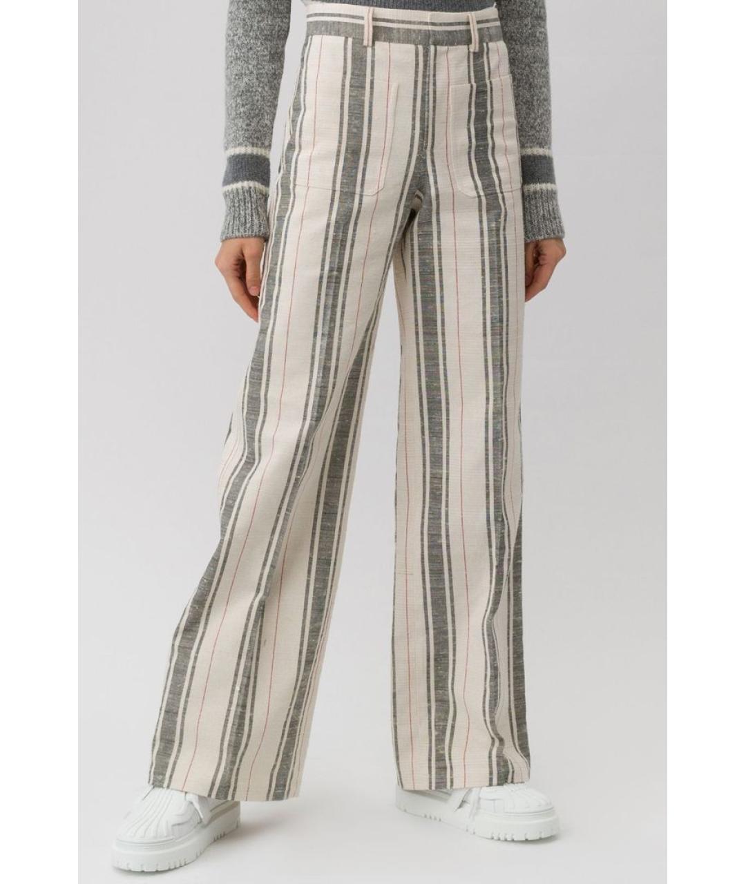 CHRISTIAN DIOR Белые хлопковые прямые брюки, фото 2