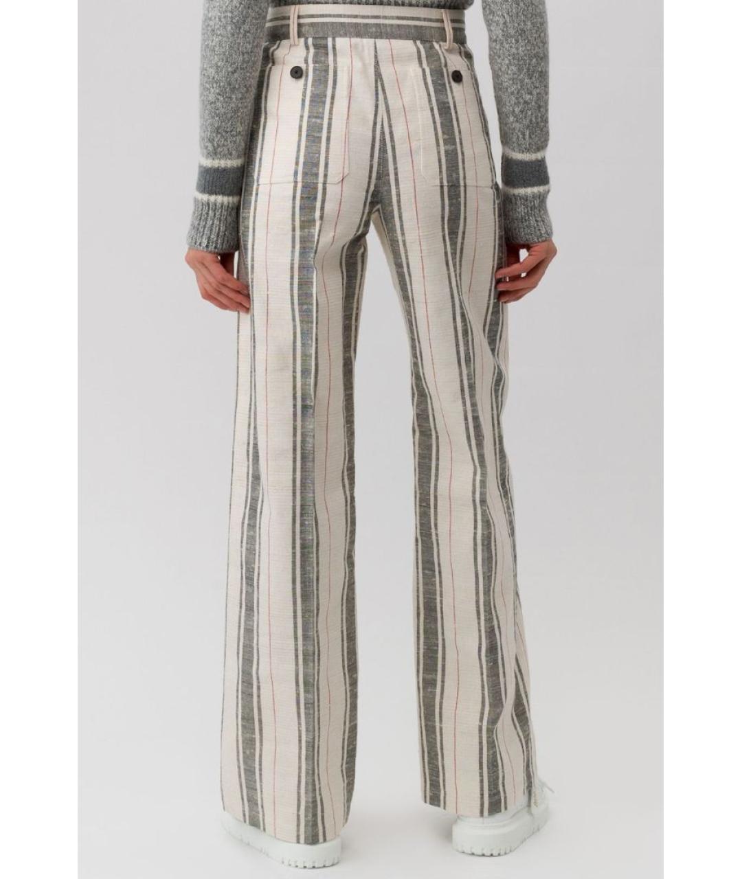 CHRISTIAN DIOR Белые хлопковые прямые брюки, фото 4