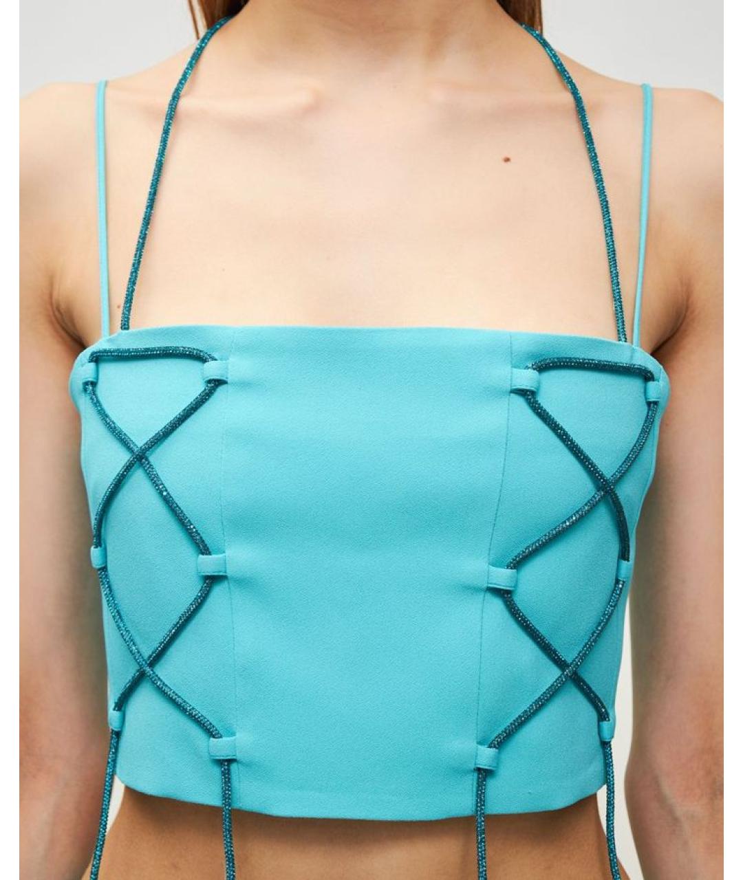 GIUSEPPE DI MORABITO Голубая вискозная майка, фото 5