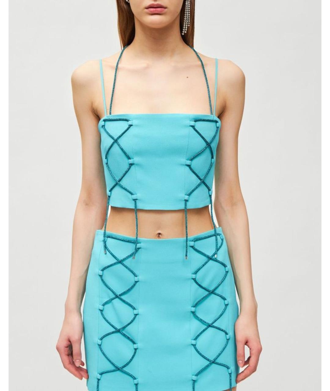 GIUSEPPE DI MORABITO Голубая вискозная майка, фото 3