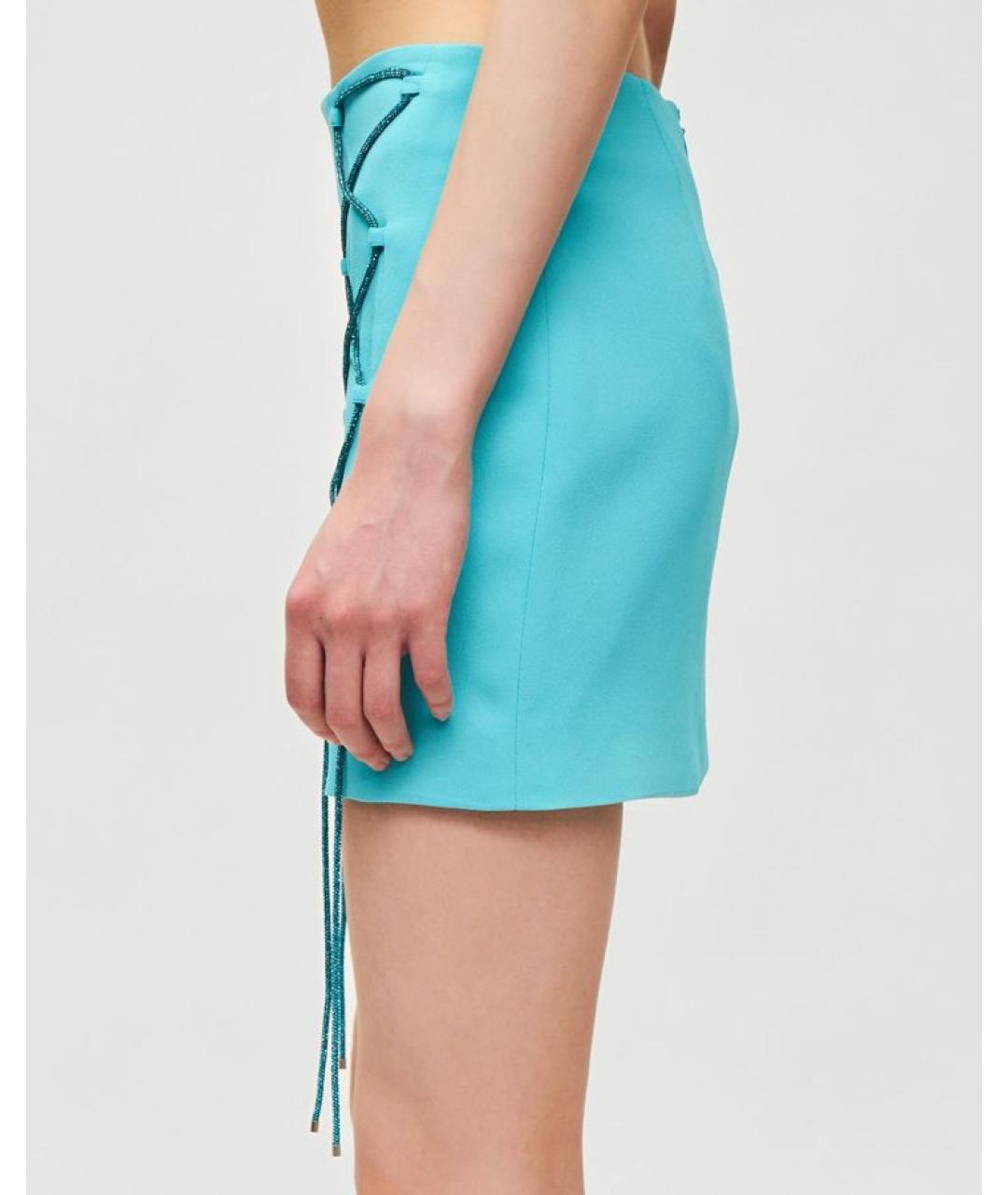 GIUSEPPE DI MORABITO Голубая вискозная юбка мини, фото 4
