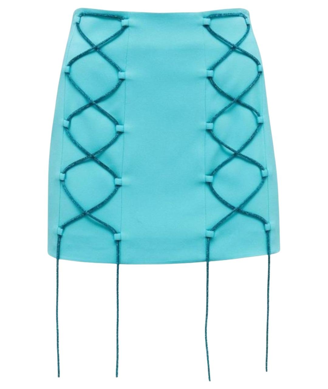 GIUSEPPE DI MORABITO Голубая вискозная юбка мини, фото 1