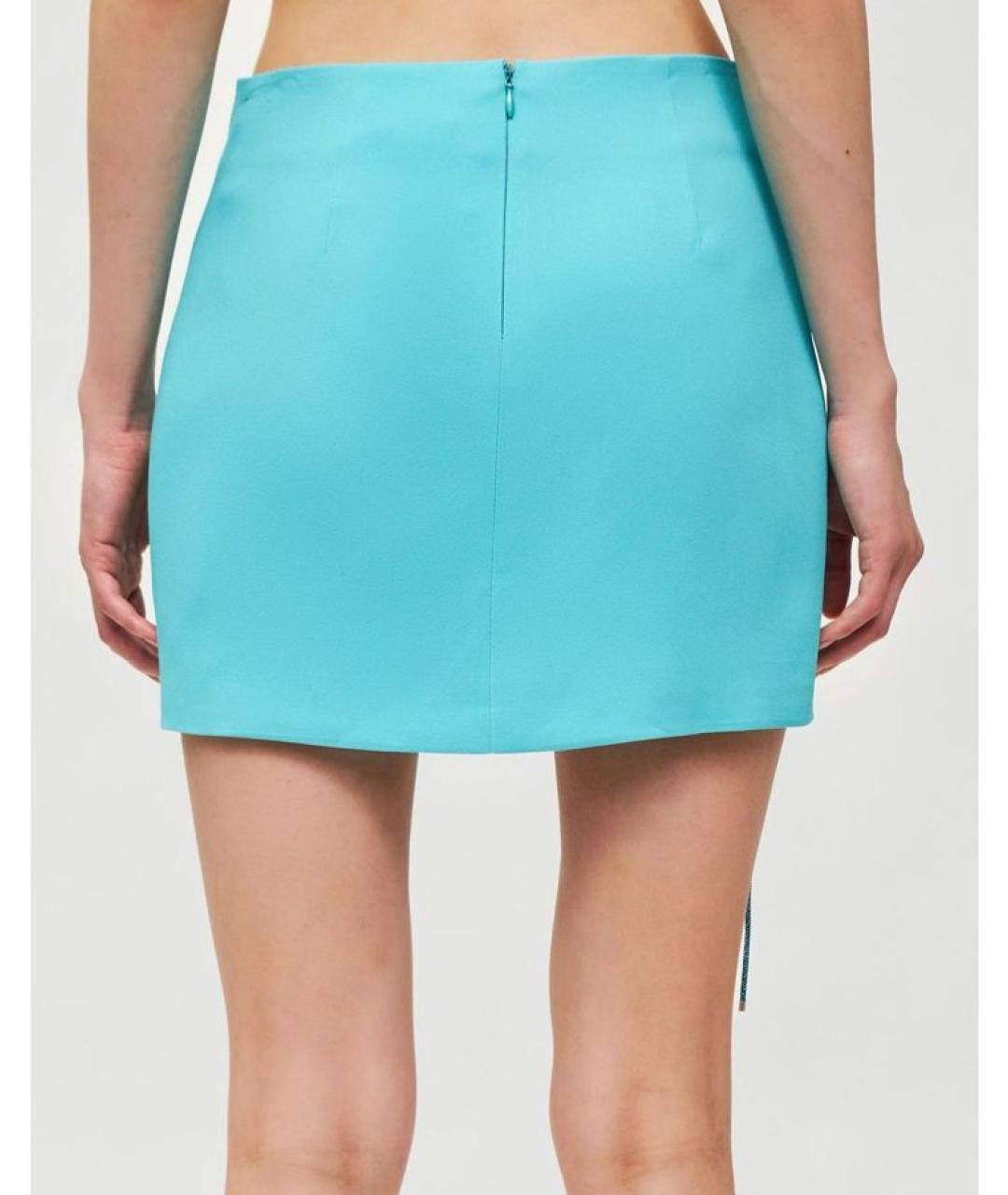 GIUSEPPE DI MORABITO Голубая вискозная юбка мини, фото 5