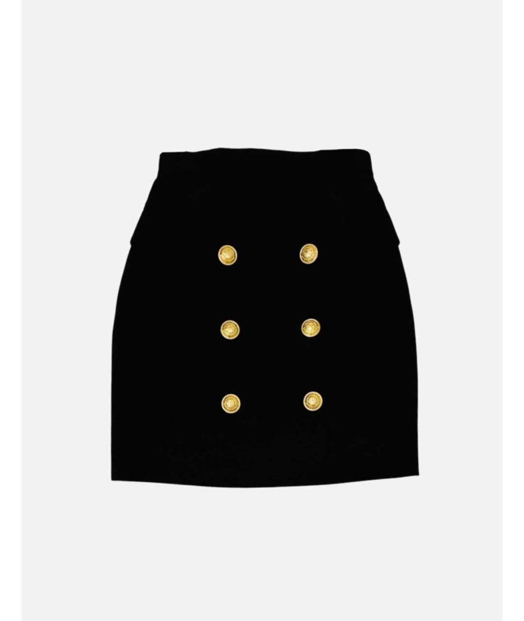 BALENCIAGA Черная шерстяная юбка мини, фото 5