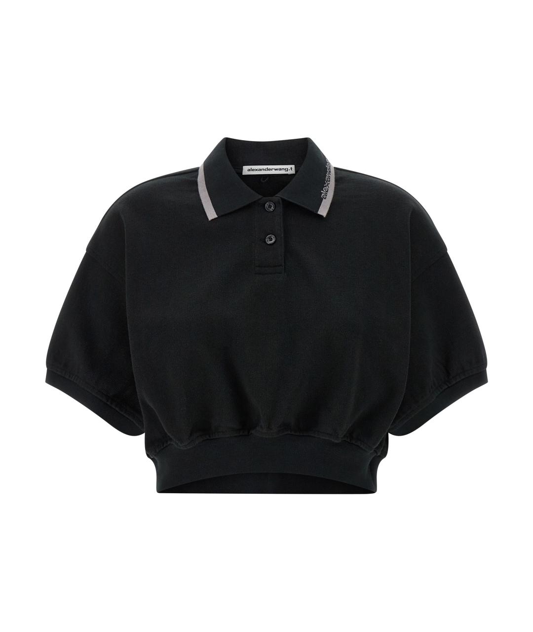 T BY ALEXANDER WANG Черная хлопковая футболка, фото 1