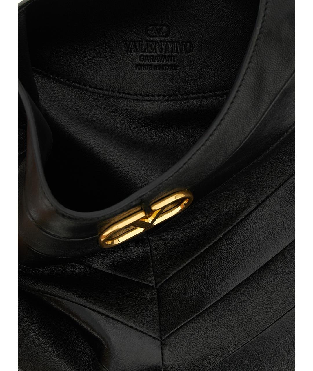 VALENTINO Черная кожаная сумка через плечо, фото 4