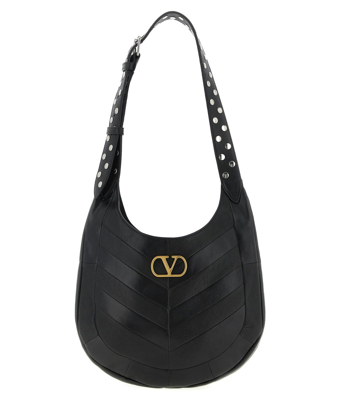 VALENTINO Черная кожаная сумка через плечо, фото 1