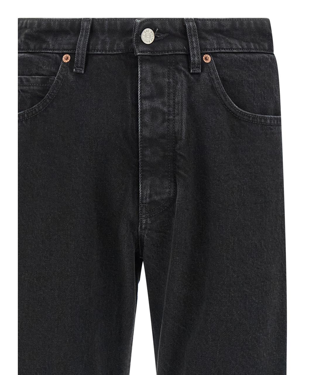 MM6 MAISON MARGIELA Черные хлопковые прямые джинсы, фото 3