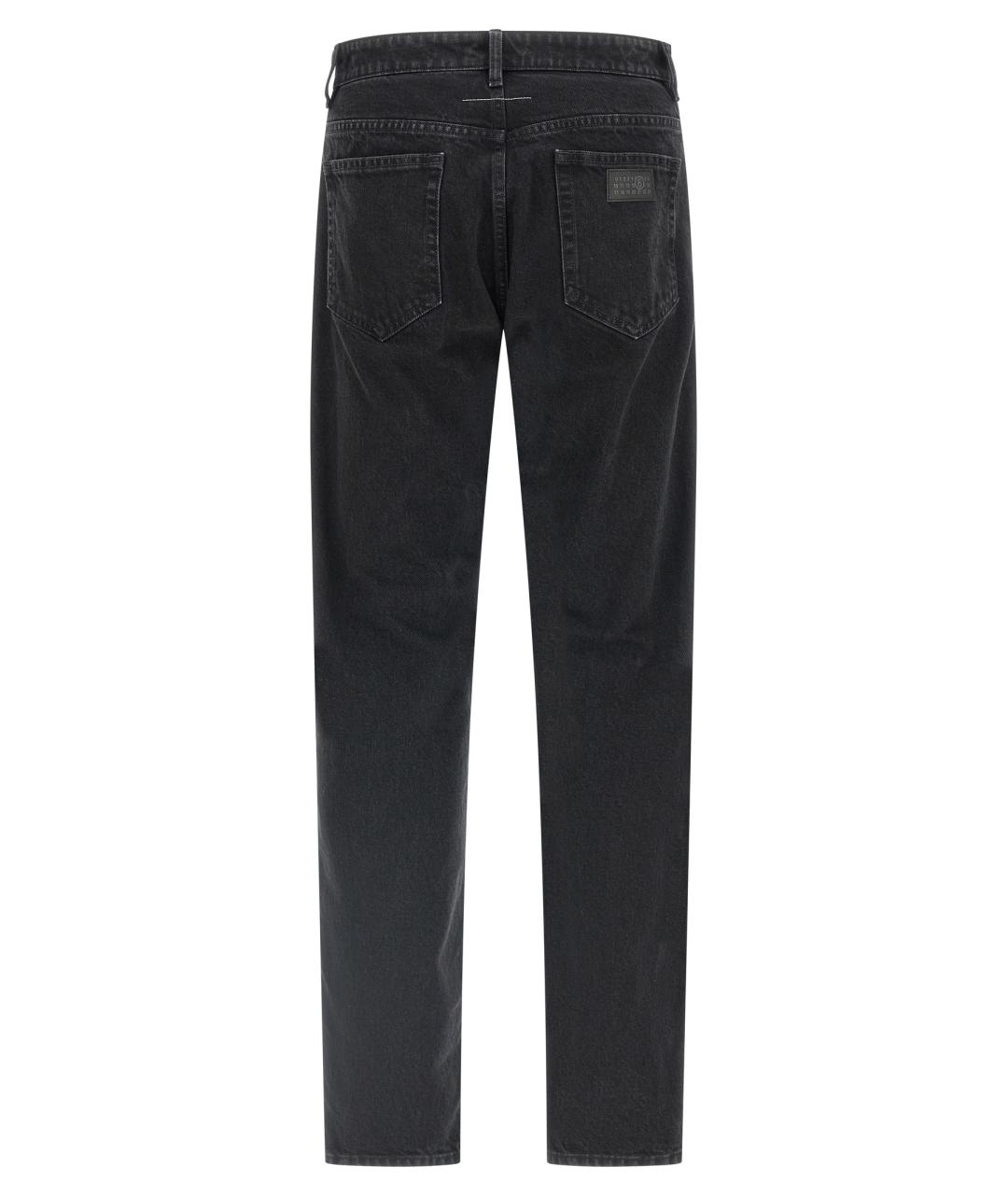 MM6 MAISON MARGIELA Черные хлопковые прямые джинсы, фото 2