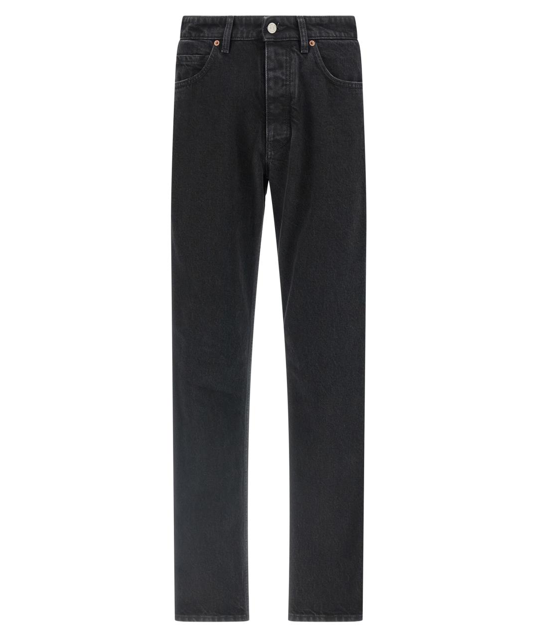 MM6 MAISON MARGIELA Черные хлопковые прямые джинсы, фото 1