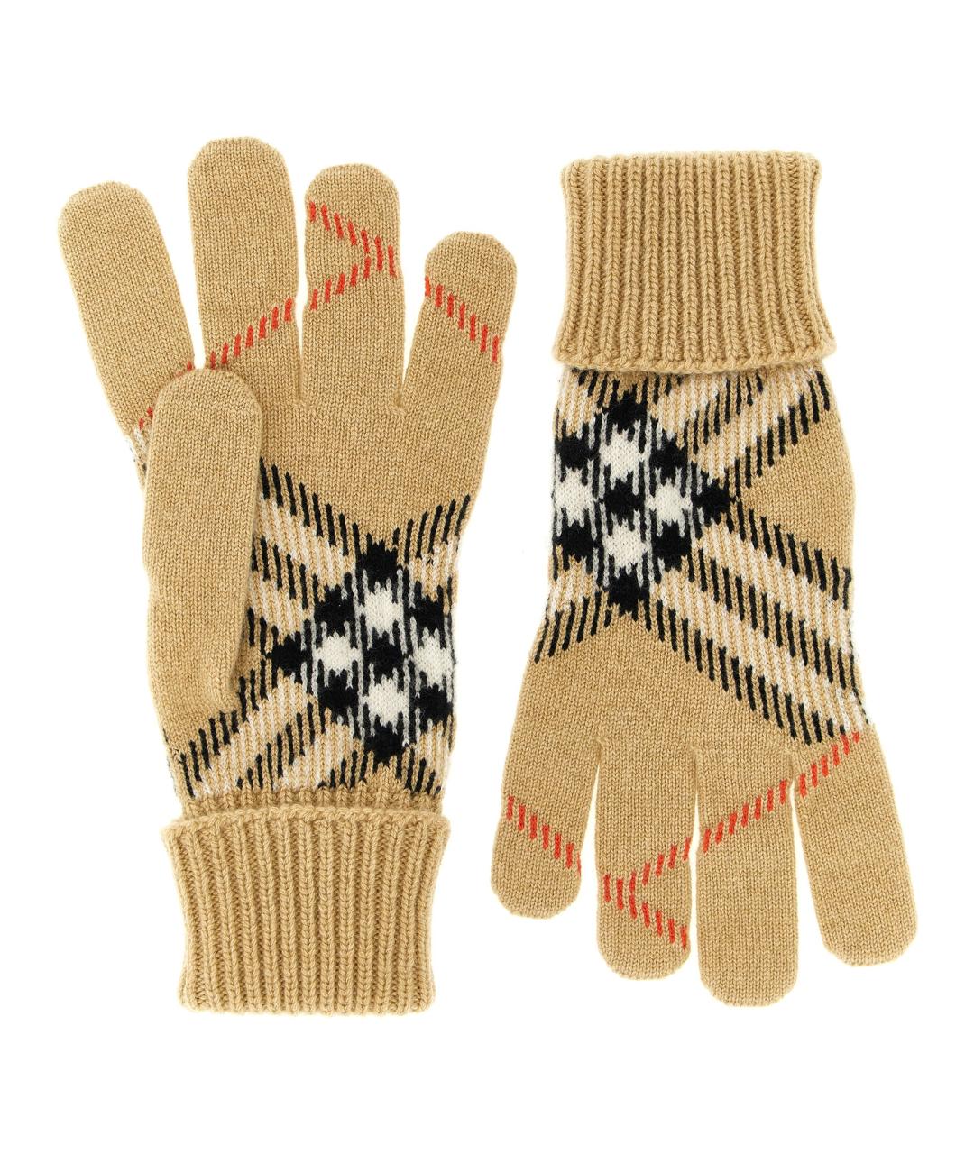 BURBERRY Мульти шерстяные перчатки, фото 2