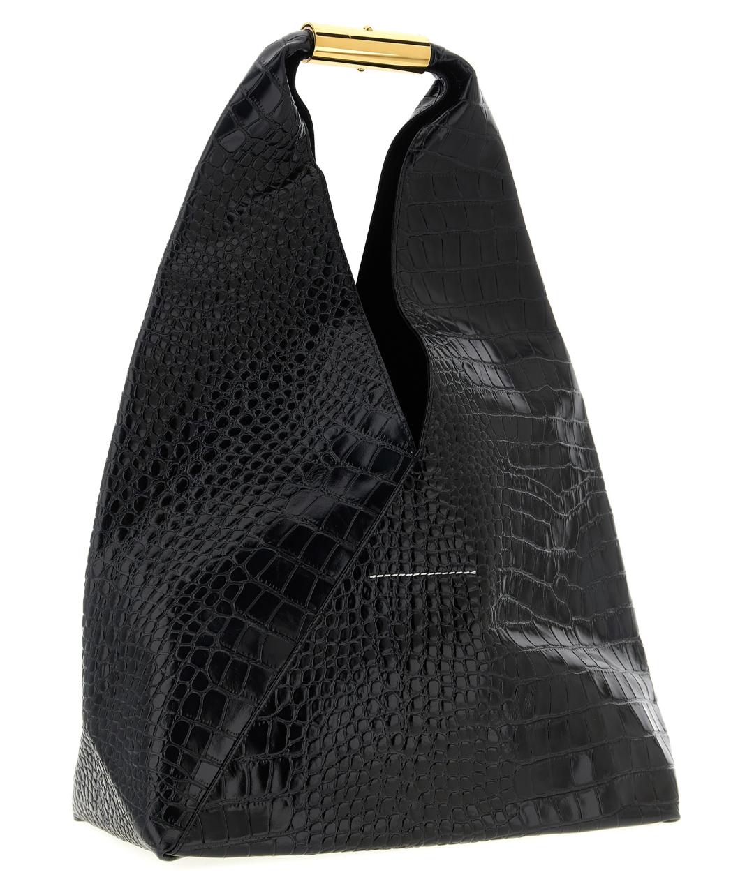 MM6 MAISON MARGIELA Черная кожаная сумка через плечо, фото 2