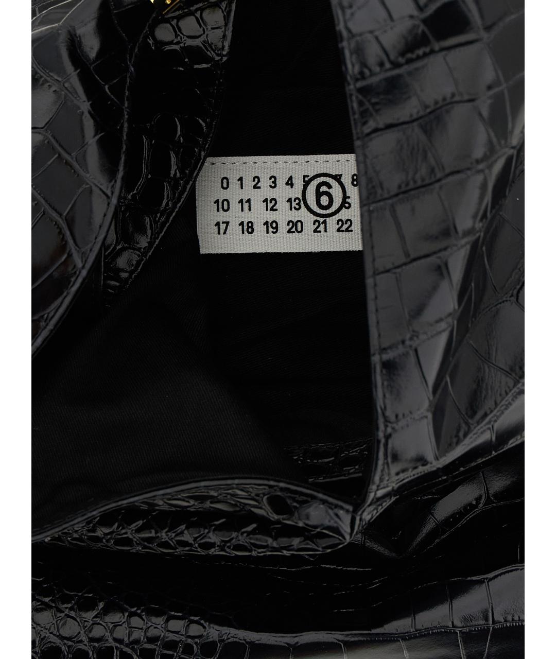 MM6 MAISON MARGIELA Черная кожаная сумка через плечо, фото 4