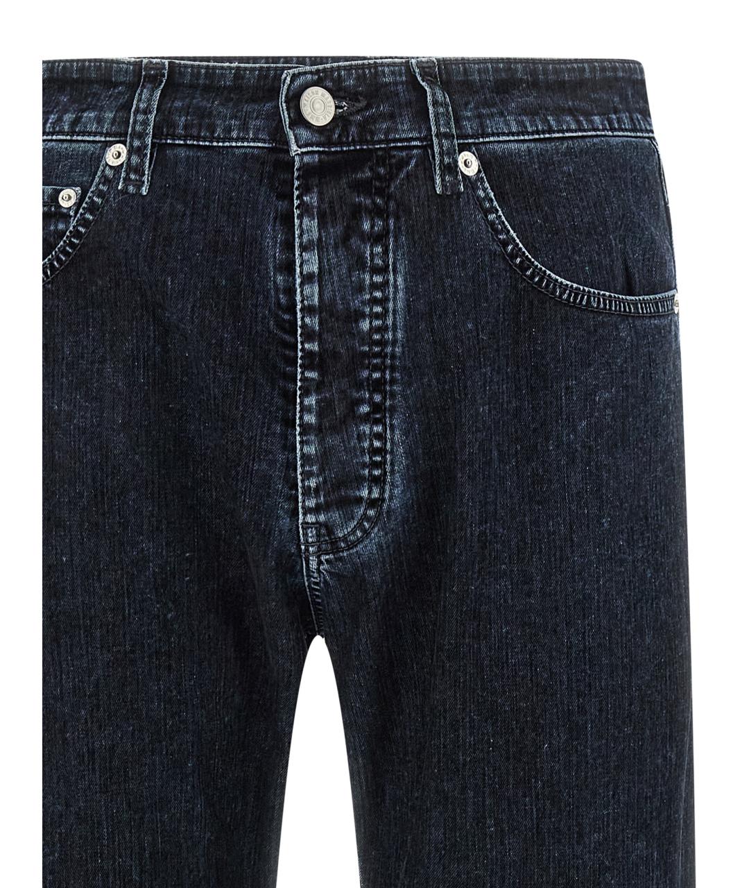 MM6 MAISON MARGIELA Синие хлопковые прямые джинсы, фото 3