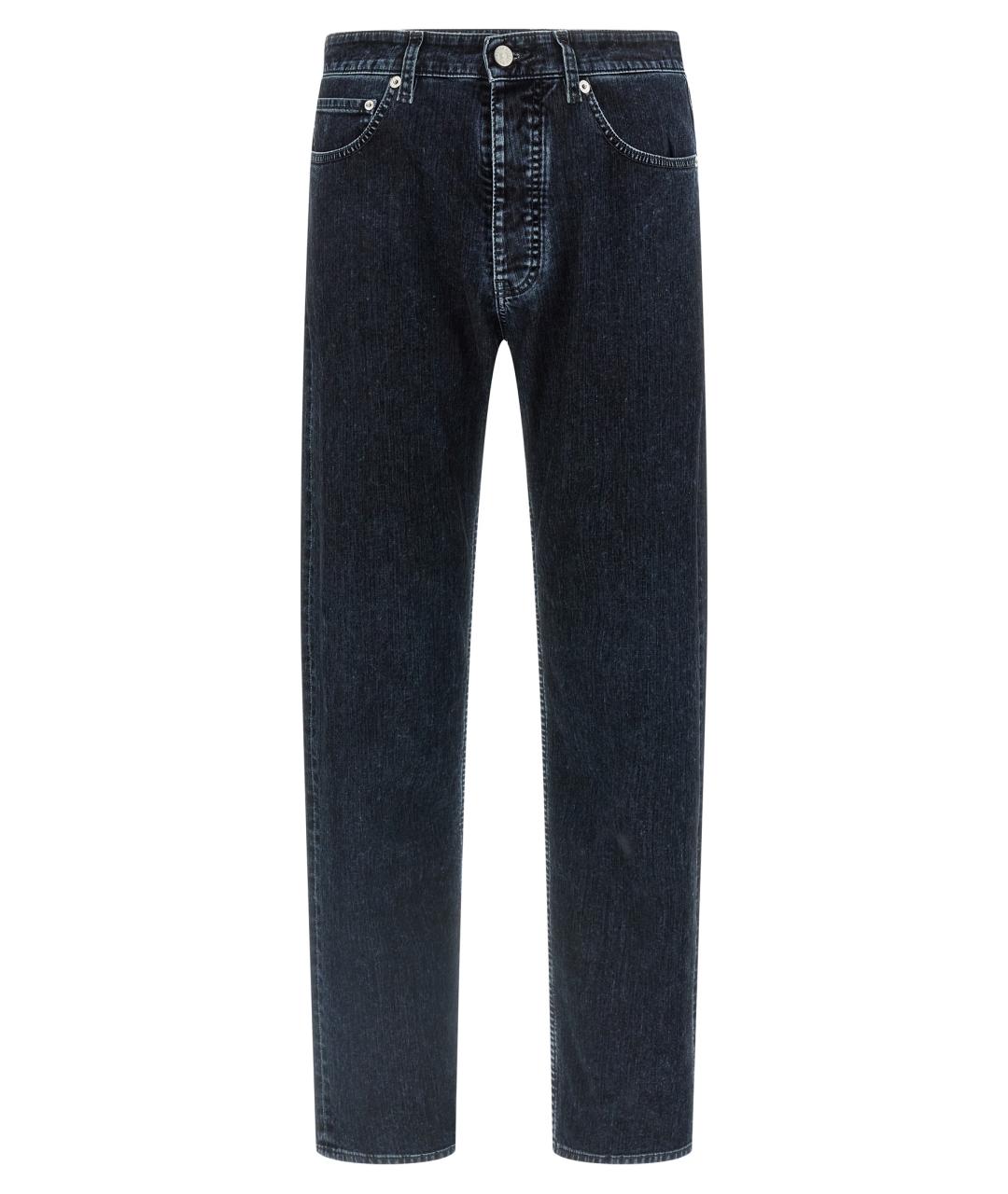 MM6 MAISON MARGIELA Синие хлопковые прямые джинсы, фото 1