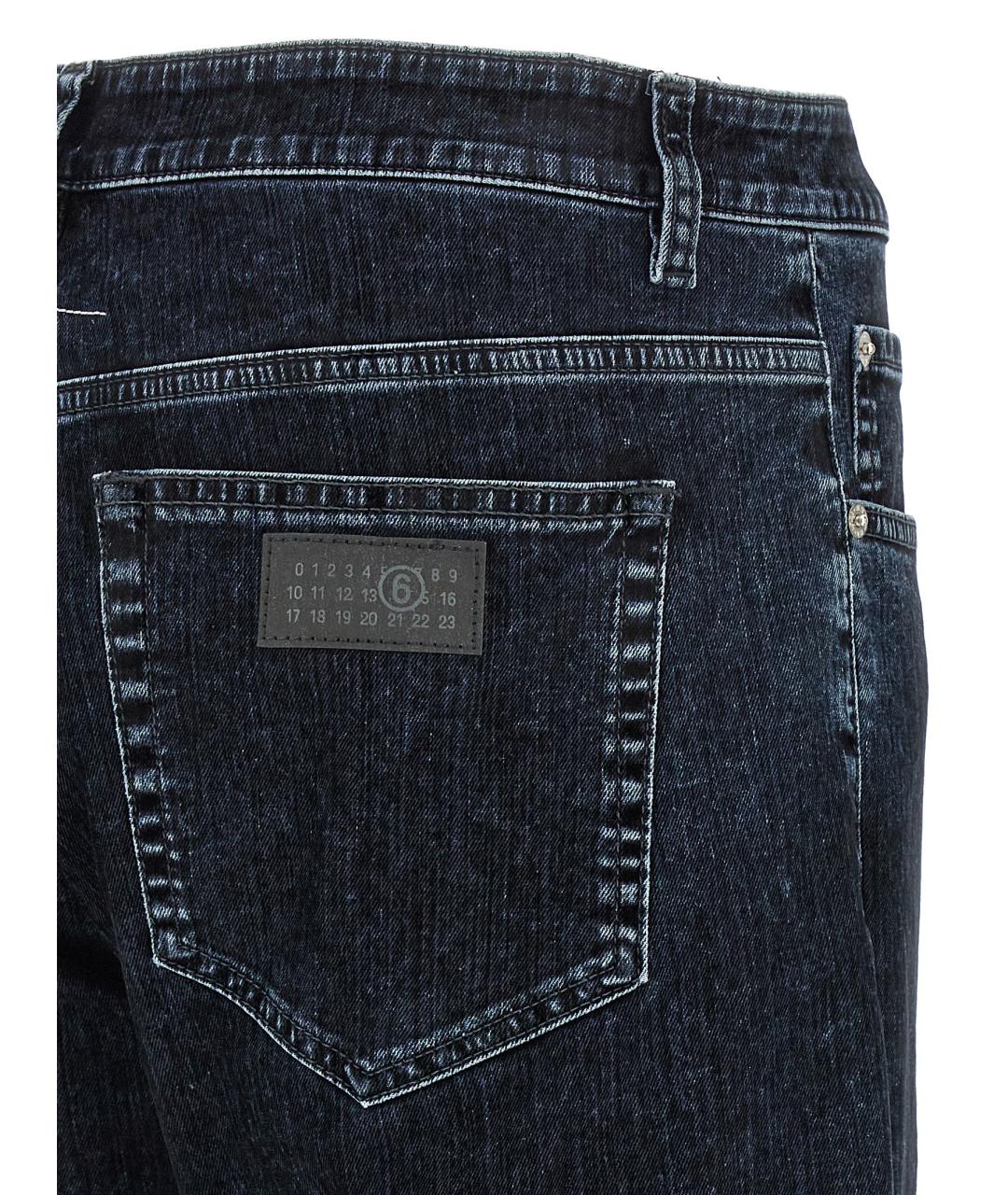 MM6 MAISON MARGIELA Синие хлопковые прямые джинсы, фото 4