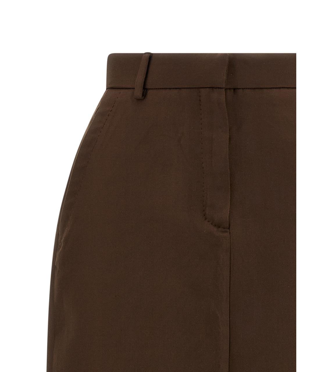 BRIONI Коричневая шелковая юбка миди, фото 3