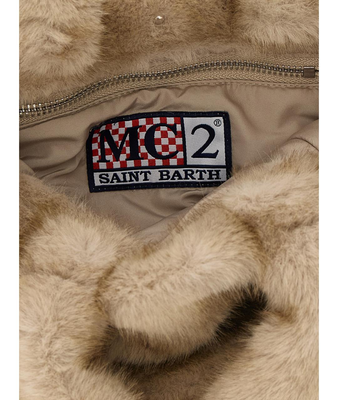 MC2 SAINT BARTH Бежевая синтетическая сумка тоут, фото 4