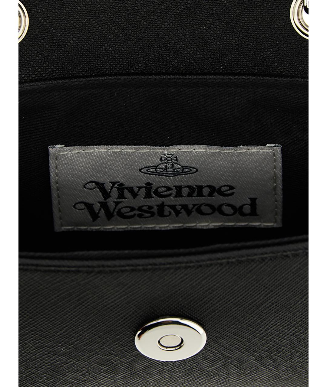 VIVIENNE WESTWOOD Черная сумка через плечо из искусственной кожи, фото 4