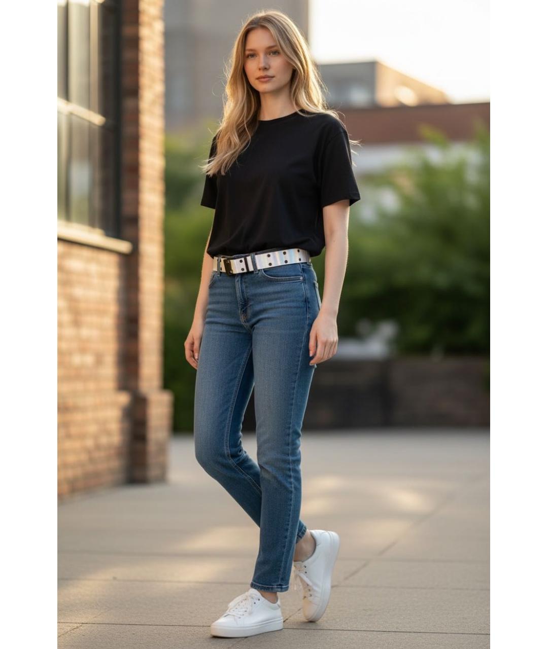 PLEIN SPORT Серебрянный кожаный ремень, фото 7