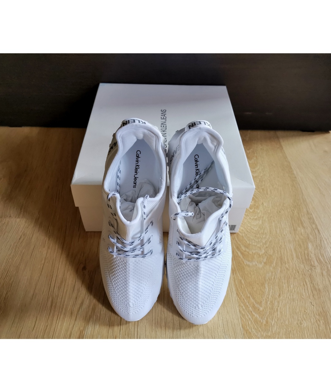 CALVIN KLEIN Белые текстильные низкие кроссовки / кеды, фото 2