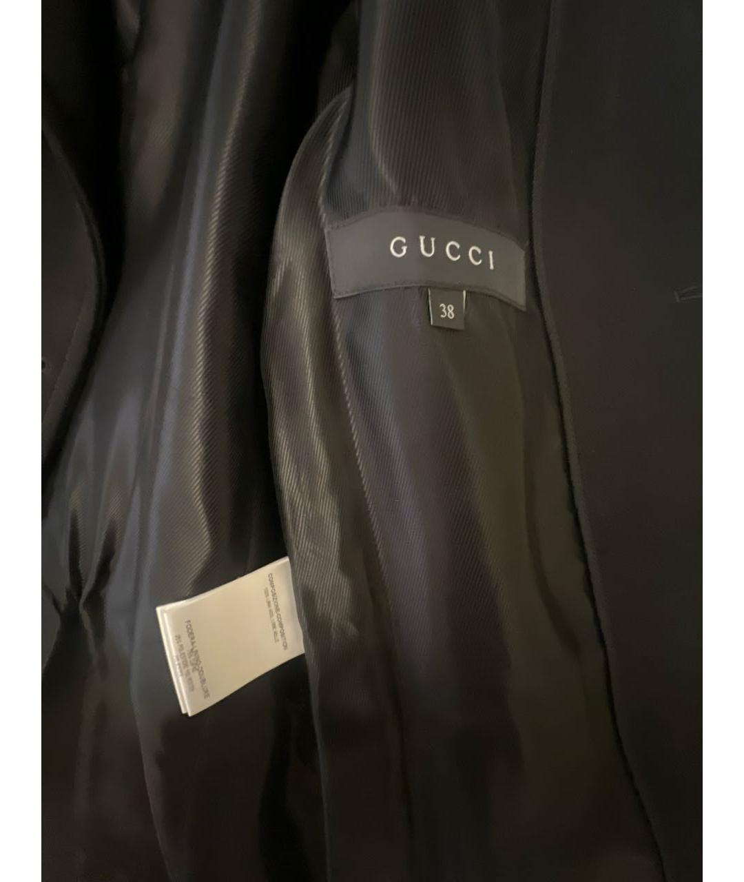 GUCCI Черное шерстяное пальто, фото 5