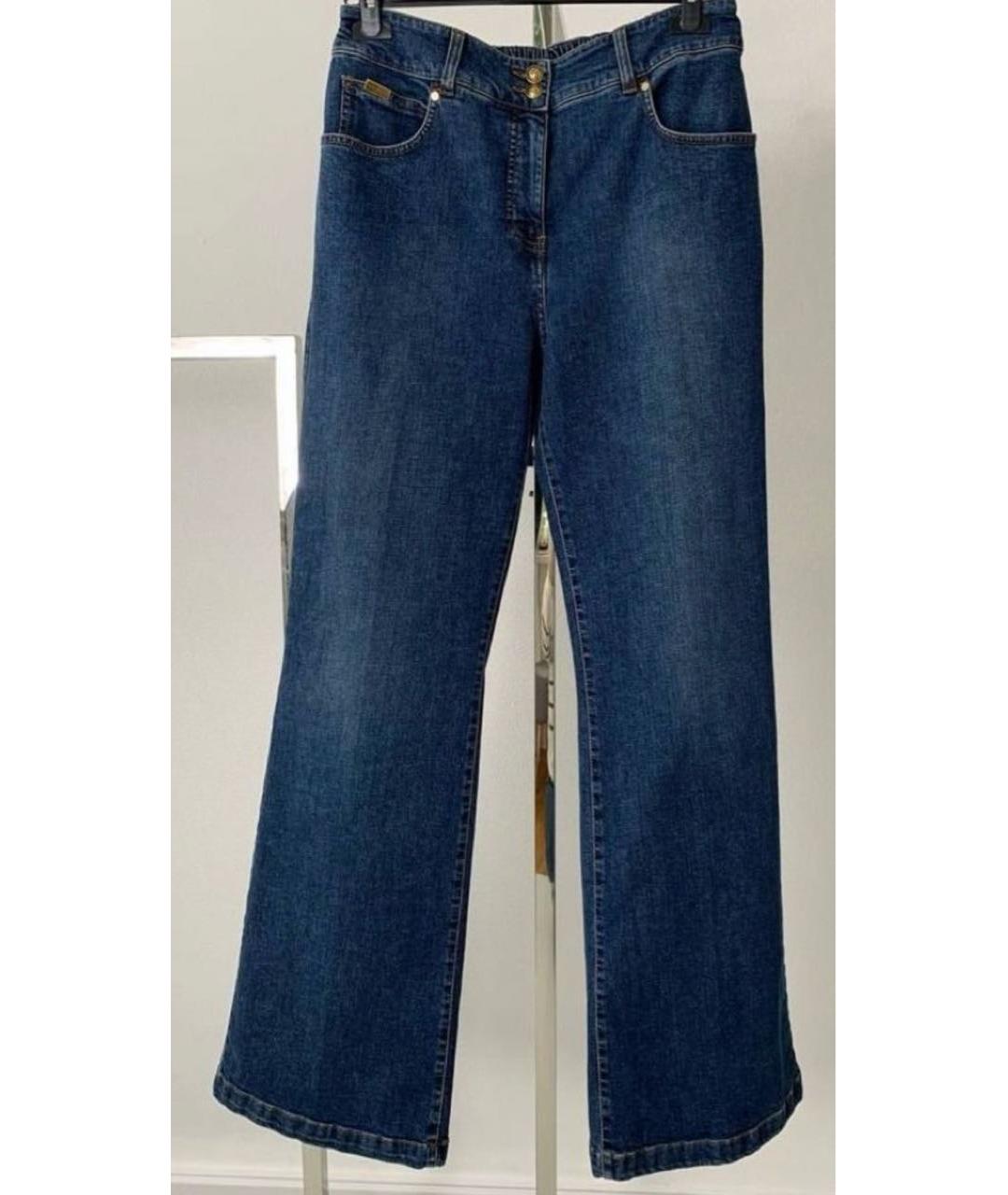 MAX MARA Темно-синие хлопковые прямые джинсы, фото 8