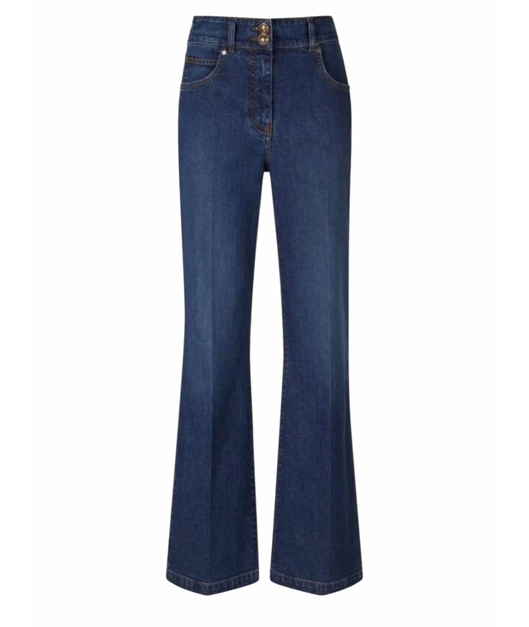MAX MARA Темно-синие хлопковые прямые джинсы, фото 1