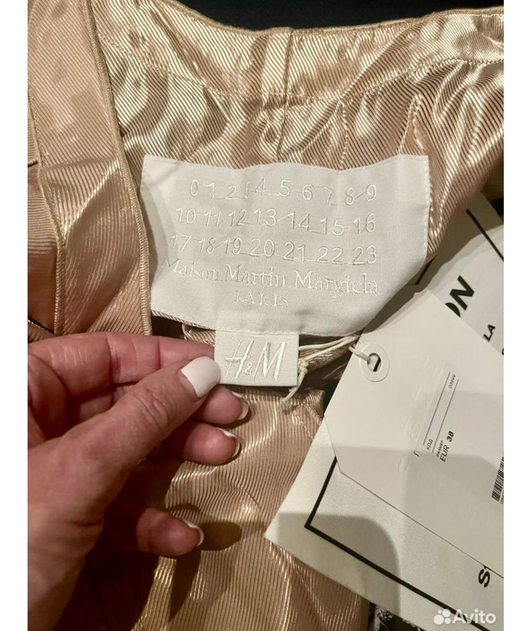 MAISON MARGIELA Бежевое шелковое повседневное платье, фото 2
