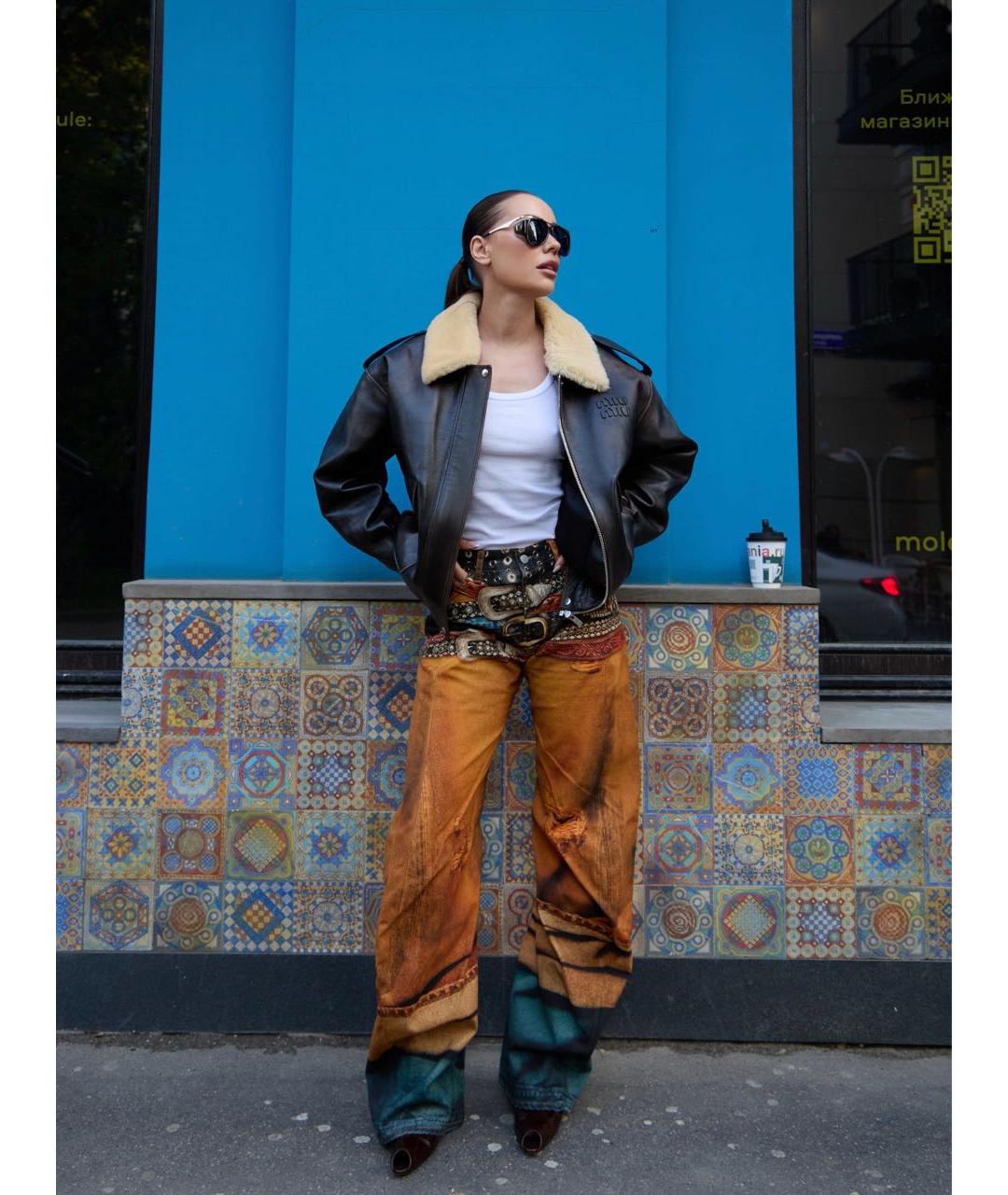 ACNE STUDIOS Коричневые хлопковые прямые джинсы, фото 4
