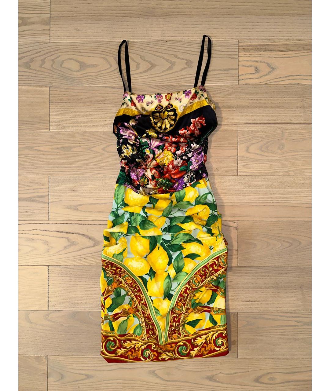 DOLCE&GABBANA Мульти шелковое коктейльное платье, фото 6