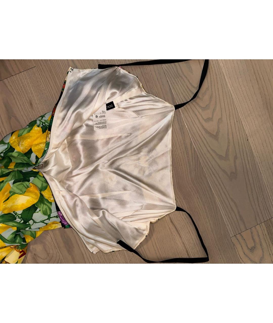 DOLCE&GABBANA Мульти шелковое коктейльное платье, фото 4