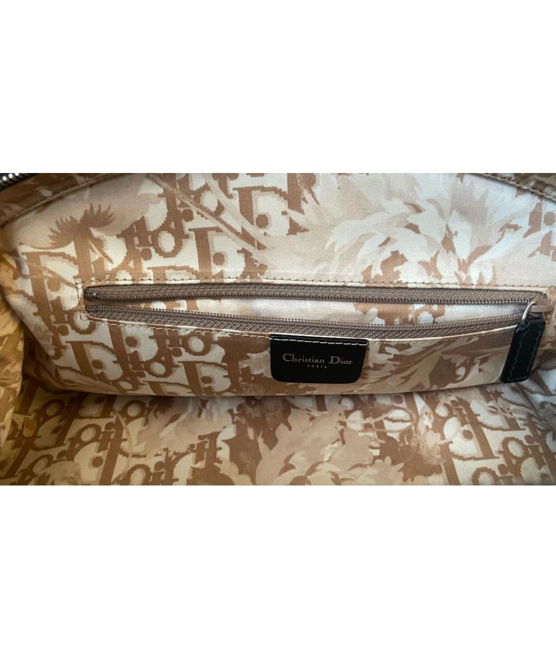 CHRISTIAN DIOR Черная кожаная сумка с короткими ручками, фото 4