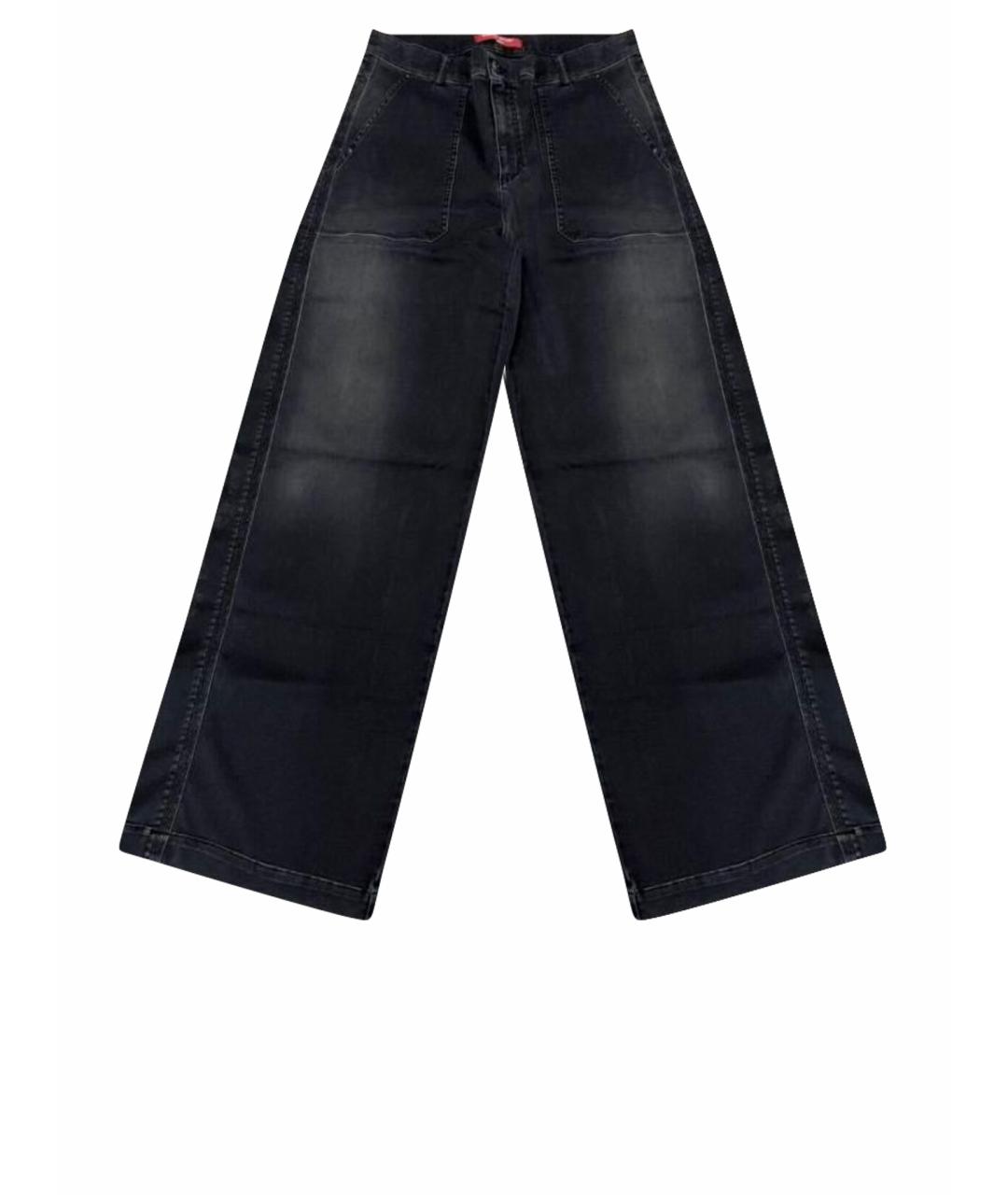 MAX MARA Черные хлопко-эластановые джинсы клеш, фото 1