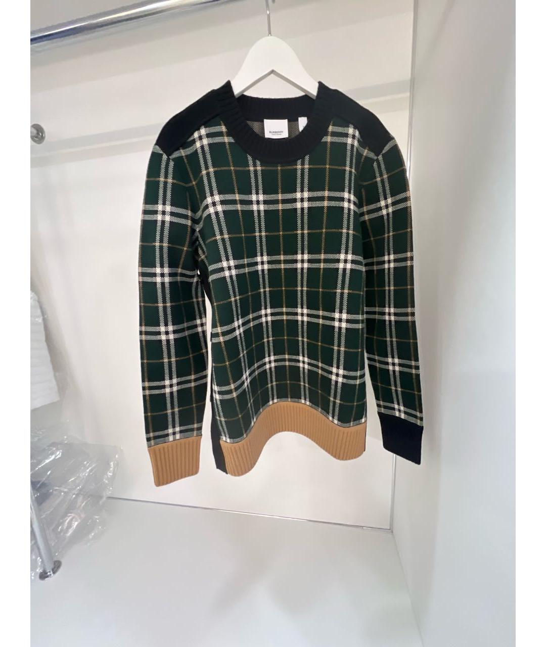 BURBERRY Зеленый шерстяной джемпер / свитер, фото 7
