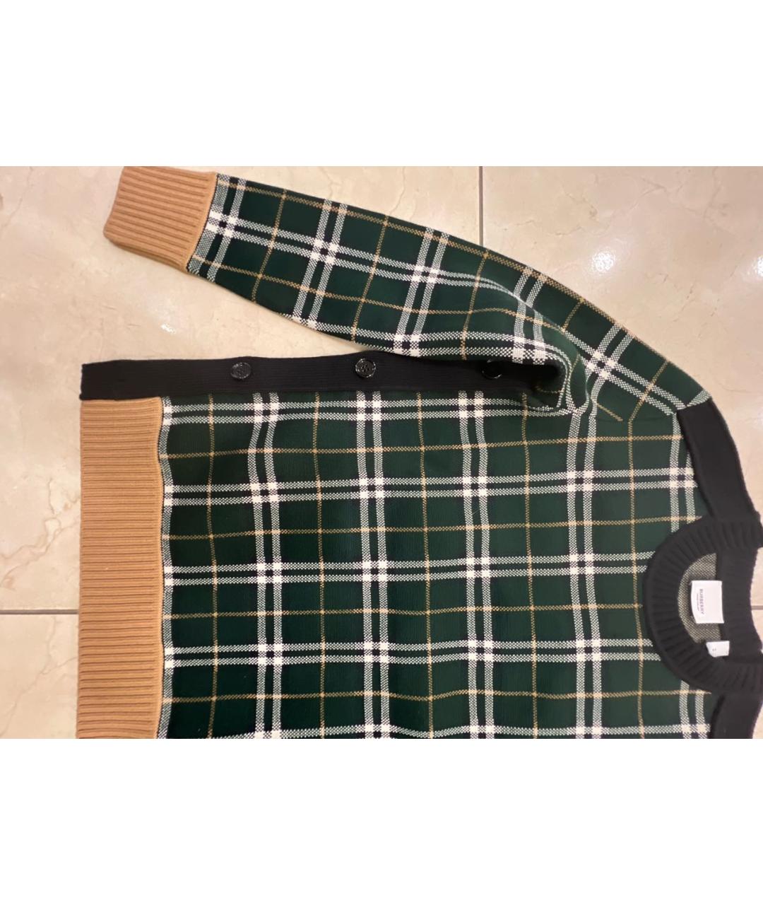 BURBERRY Зеленый шерстяной джемпер / свитер, фото 4