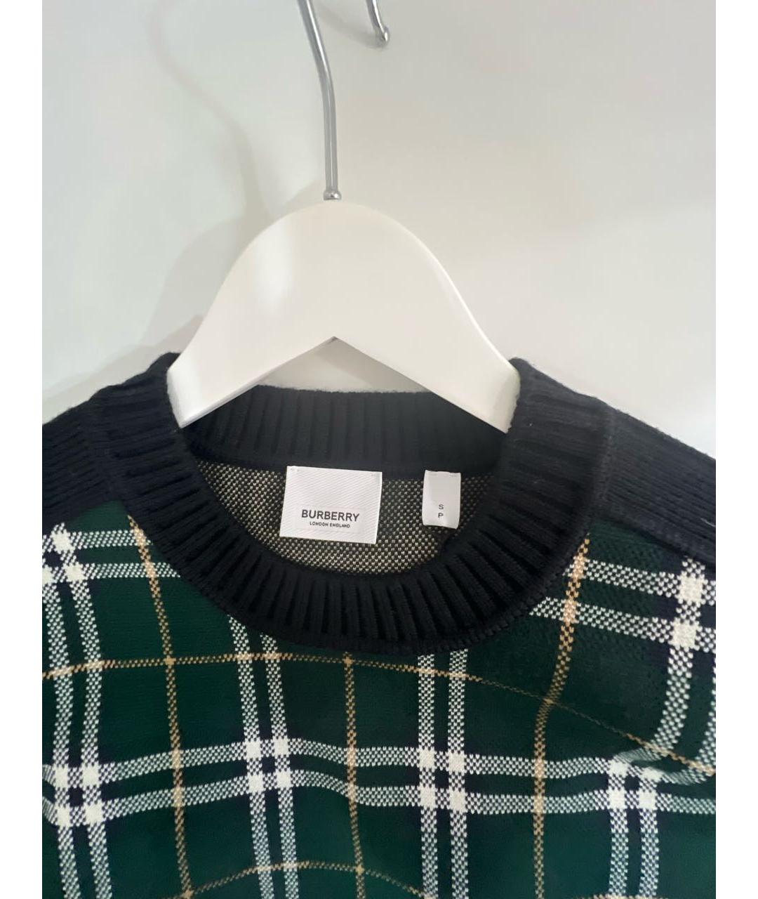 BURBERRY Зеленый шерстяной джемпер / свитер, фото 3